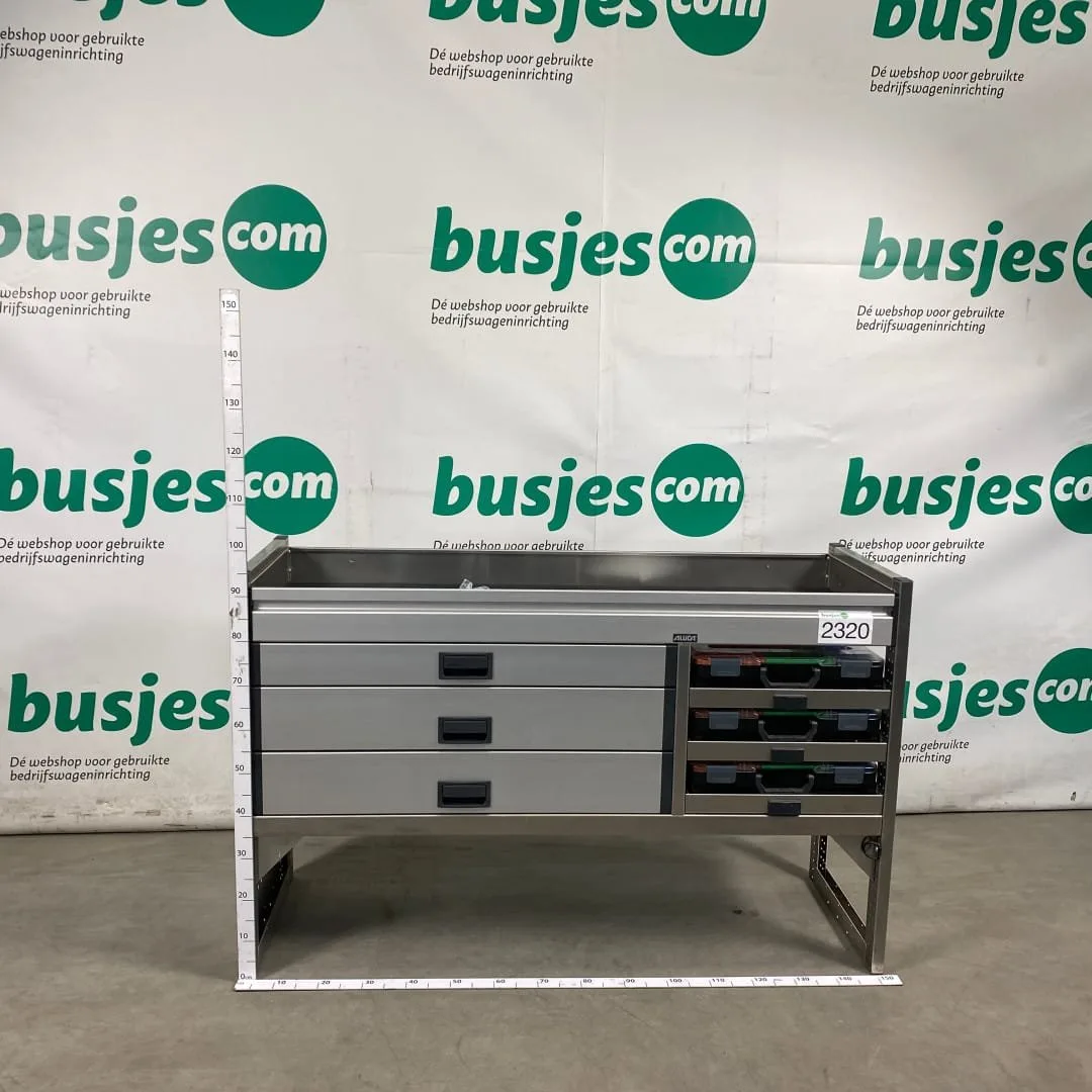 Aluca aluminium bedrijfswageninrichting gebruikt (nr 2320)