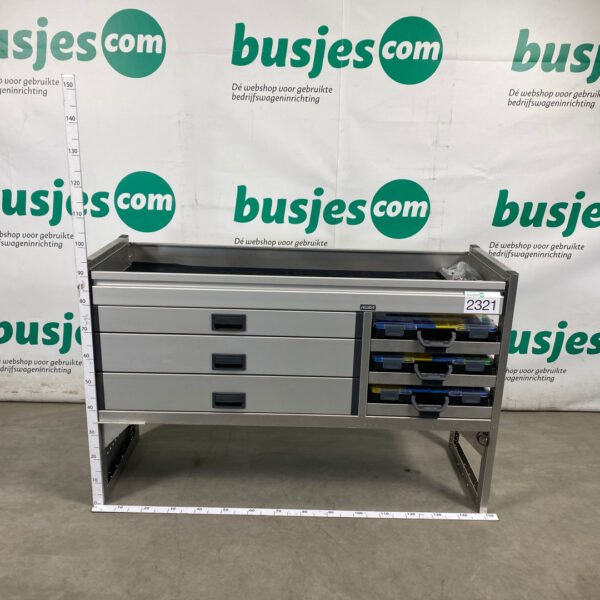 Aluca aluminium bedrijfswageninrichting gebruikt (nr 2321)