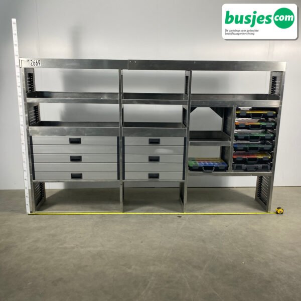 Aluca bedrijfswageninrichting 2750x420x1715mm (2669)