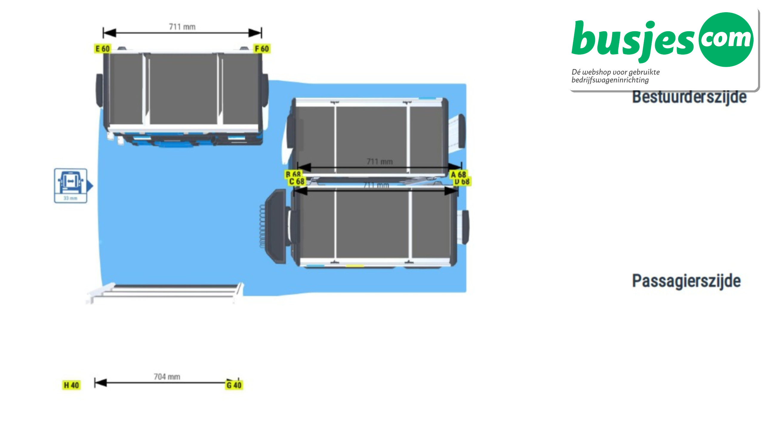 Sortimo SR5 bedrijfswageninrichting 3 kasten + WorkMo 3120 - Afbeelding 3