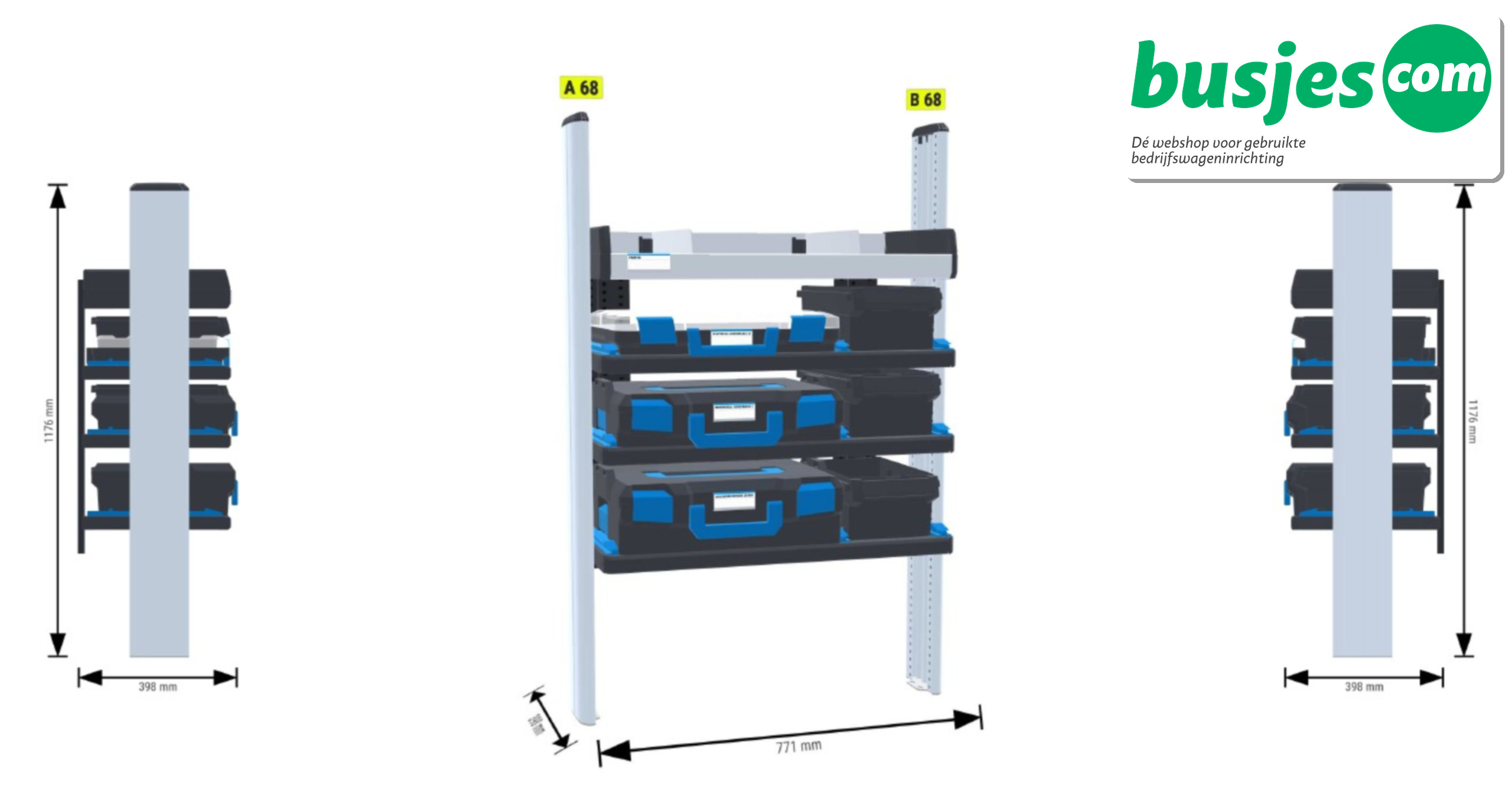 Sortimo SR5 bedrijfswageninrichting 3 kasten + WorkMo 3120 - Afbeelding 4