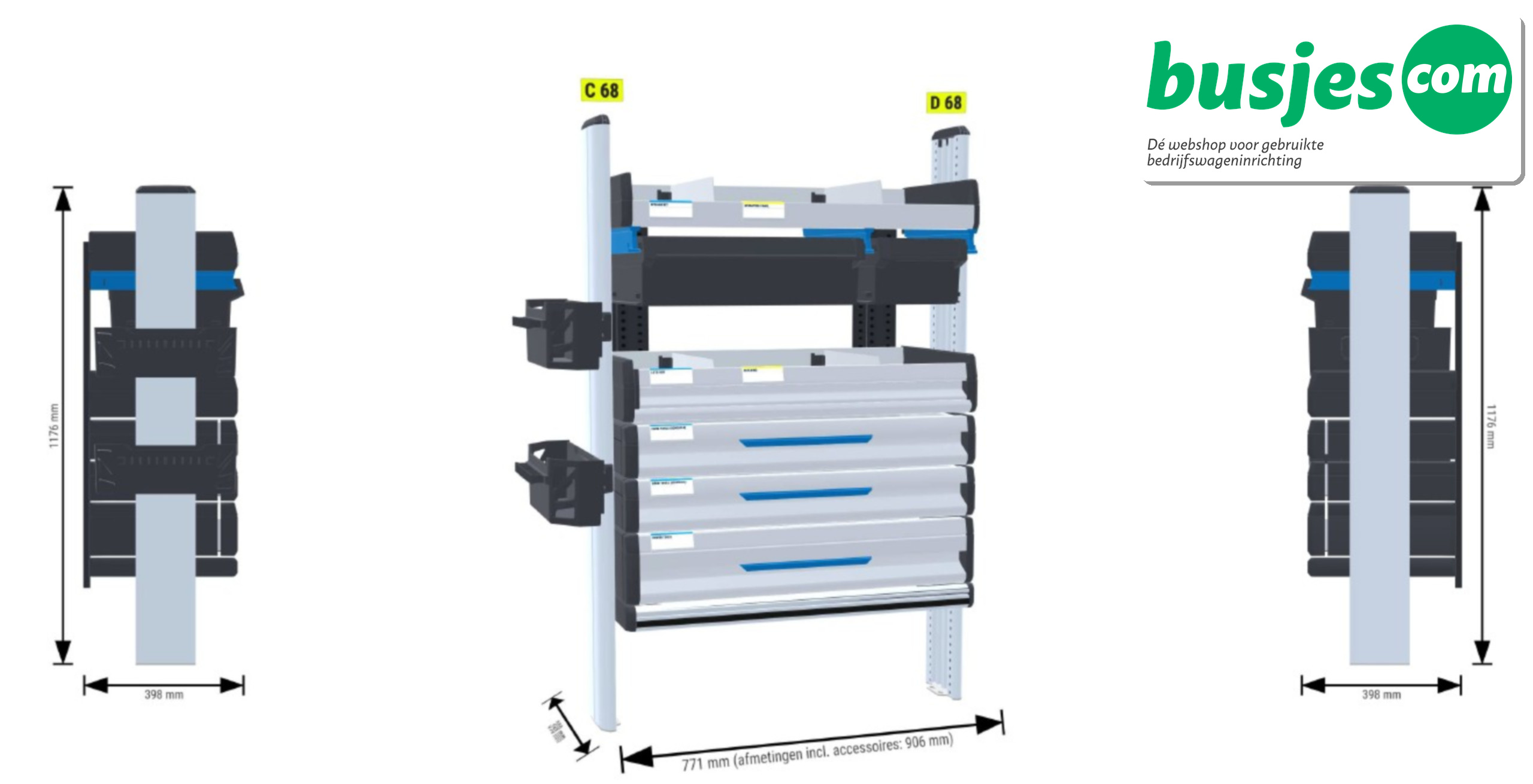 Sortimo SR5 bedrijfswageninrichting 3 kasten + WorkMo 3120 - Afbeelding 6
