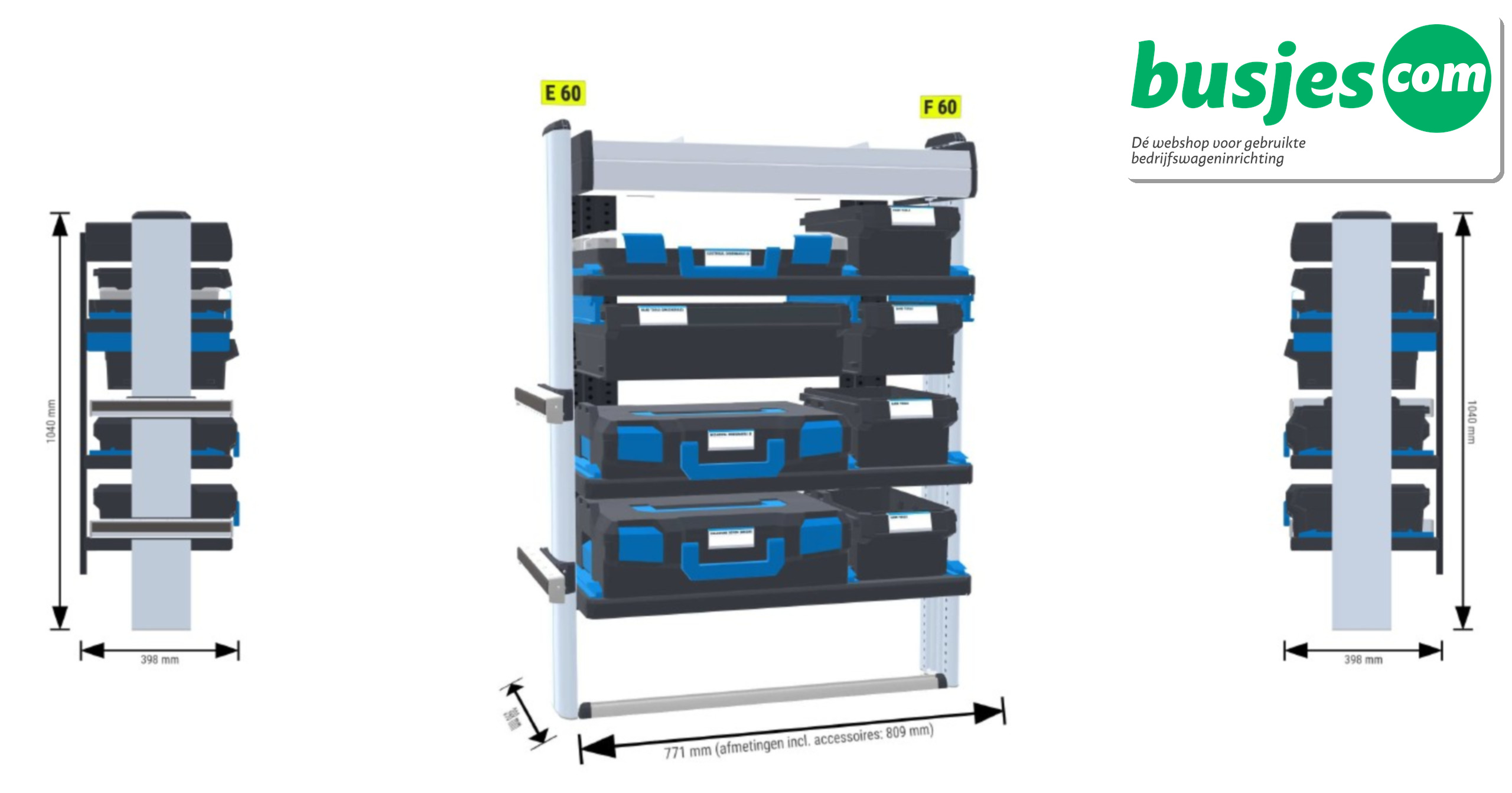 Sortimo SR5 bedrijfswageninrichting 3 kasten + WorkMo 3120 - Afbeelding 7