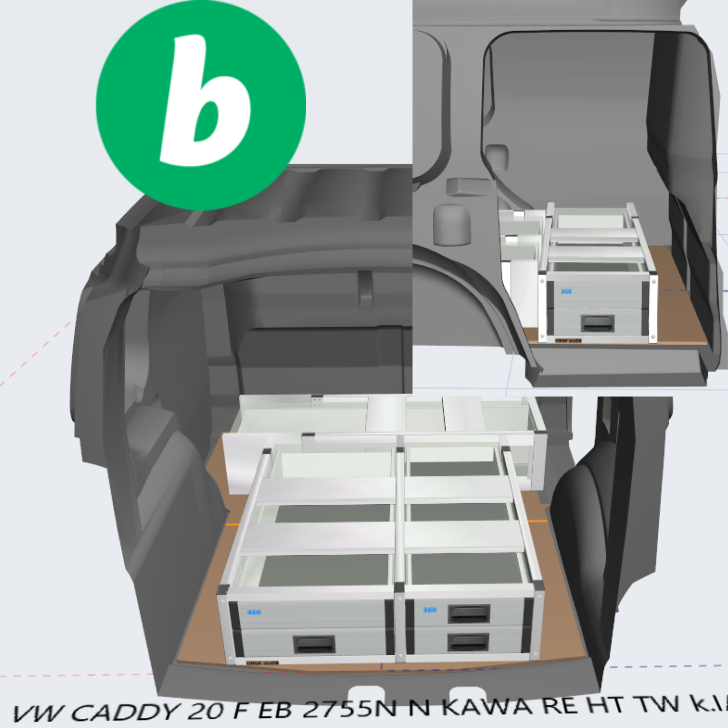 Aluca NIEUW vloerladen set Caddy, Transit Connect, Partner etc (nr ADB999) - Afbeelding 3