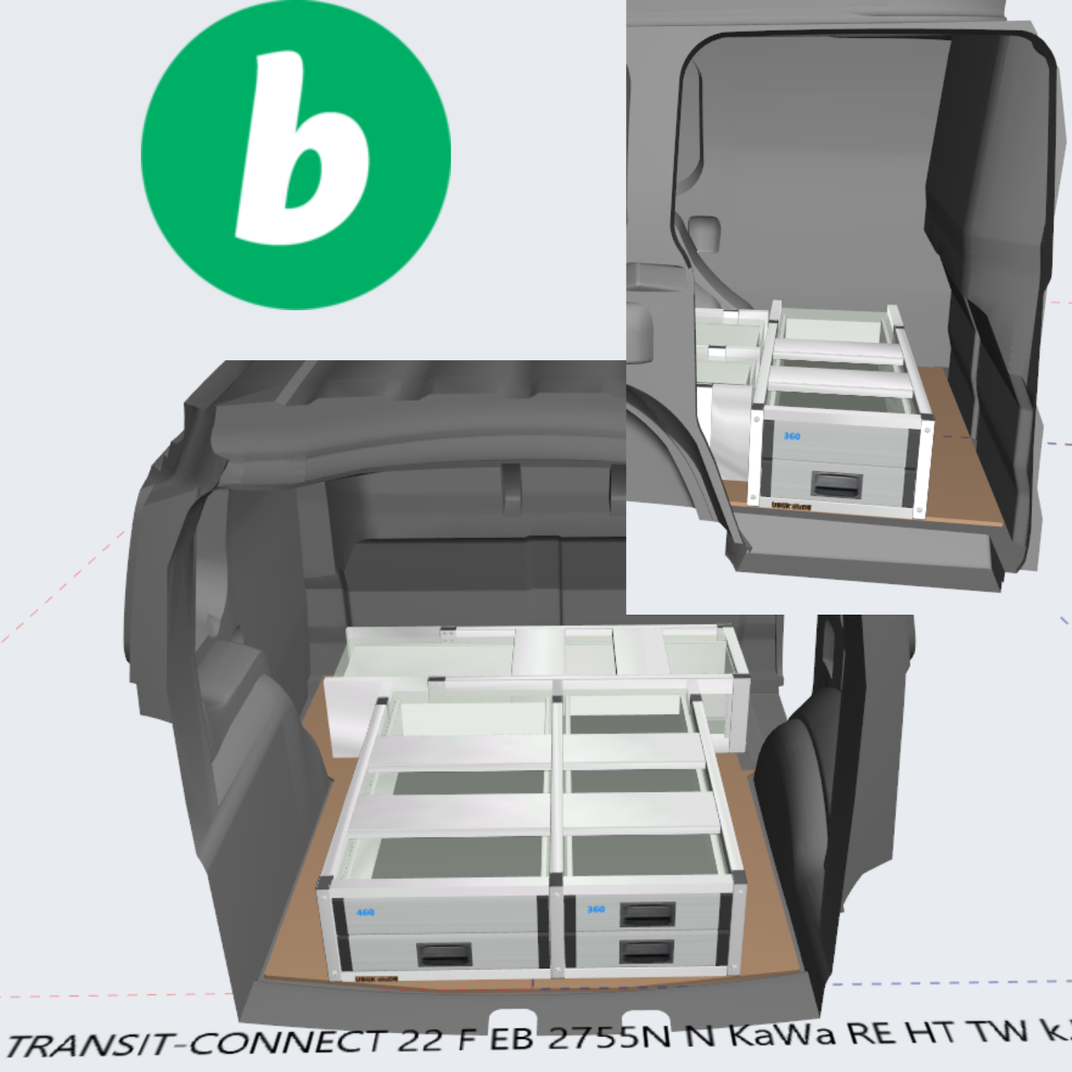 Aluca NIEUW vloerladen set Caddy, Transit Connect, Partner etc (nr ADB999) - Afbeelding 10