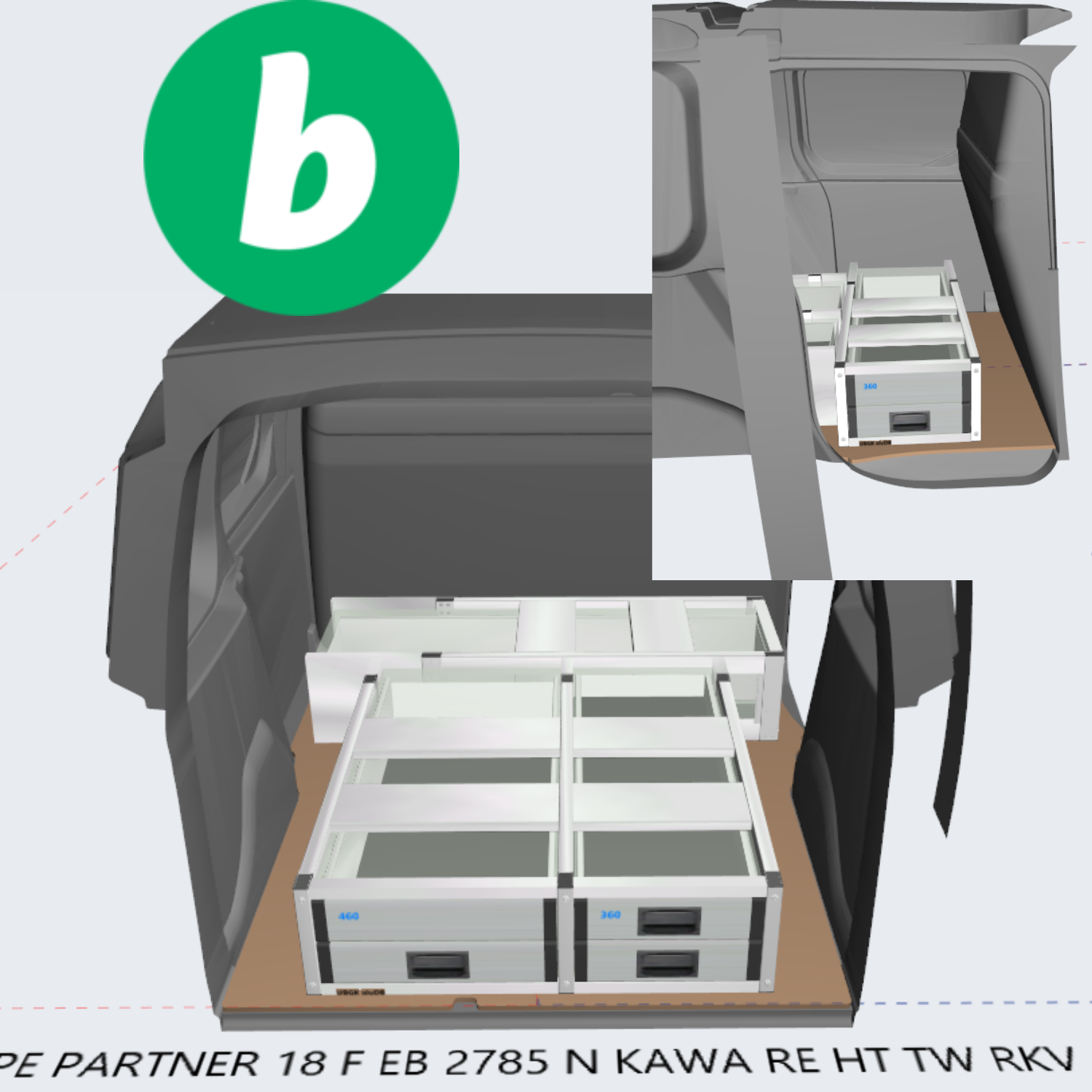 Aluca NIEUW vloerladen set Caddy, Transit Connect, Partner etc (nr ADB999) - Afbeelding 4