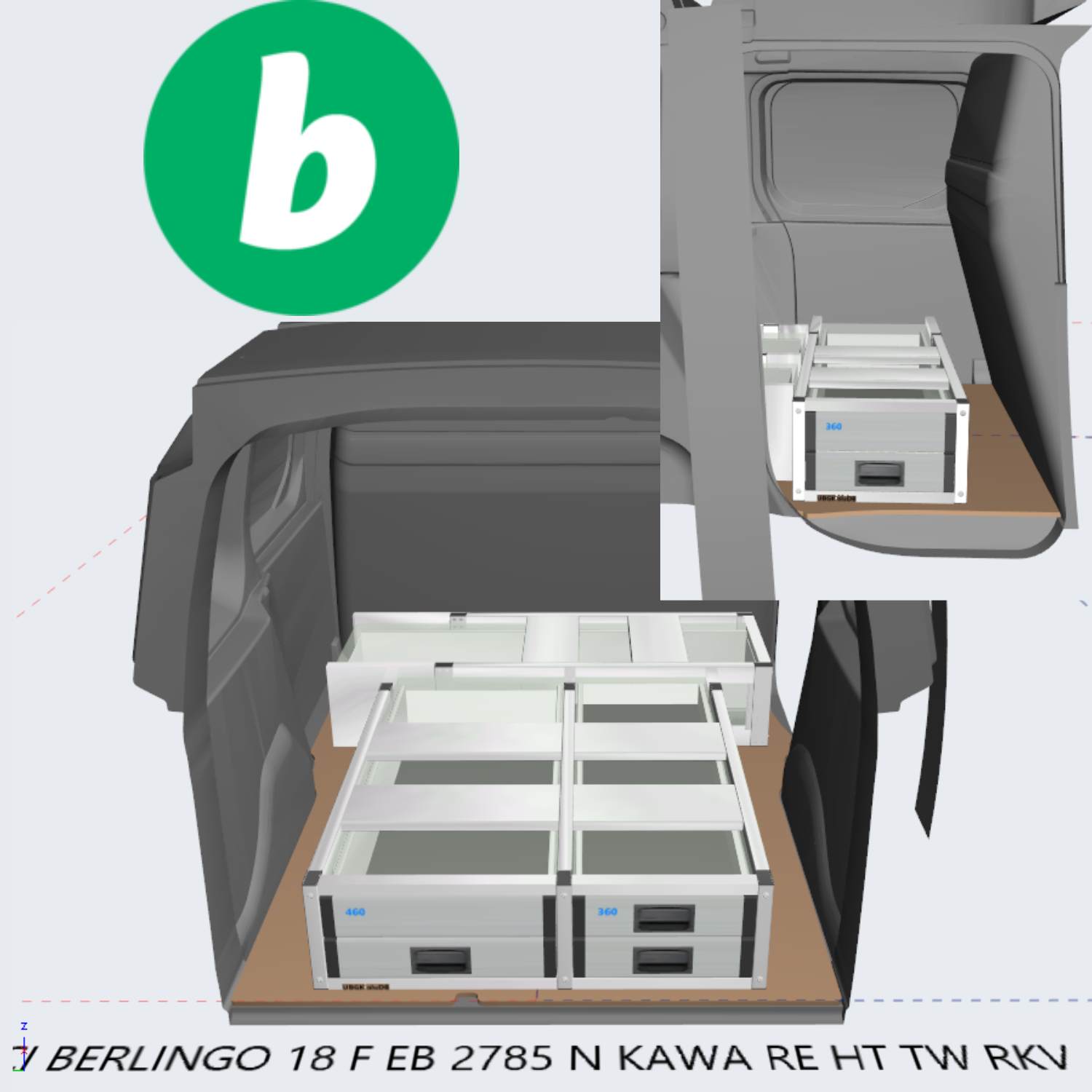 Aluca NIEUW vloerladen set Caddy, Transit Connect, Partner etc (nr ADB999) - Afbeelding 5