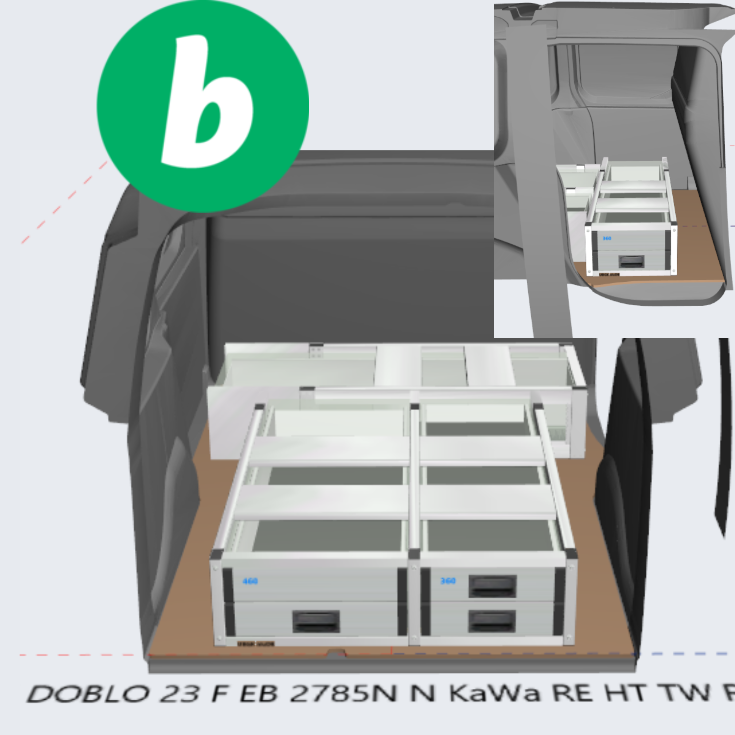 Aluca NIEUW vloerladen set Caddy, Transit Connect, Partner etc (nr ADB999) - Afbeelding 8