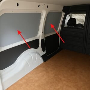 Complete set zij- en portierbescherming 5mm grijs – VW Caddy (oud model, enkele schuifdeur, zonder ruit)