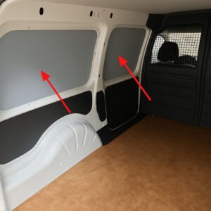 Complete set zij- en portierbescherming 5mm grijs – VW Caddy (oud model, enkele schuifdeur, zonder ruit)