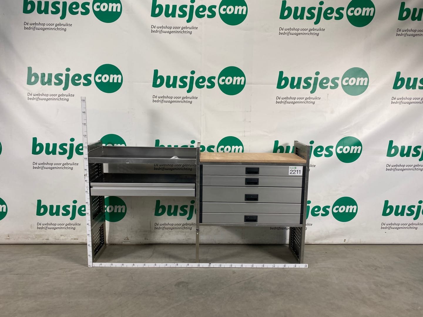 Aluca aluminium bedrijfswageninrichting gebruikt (nr 2211)