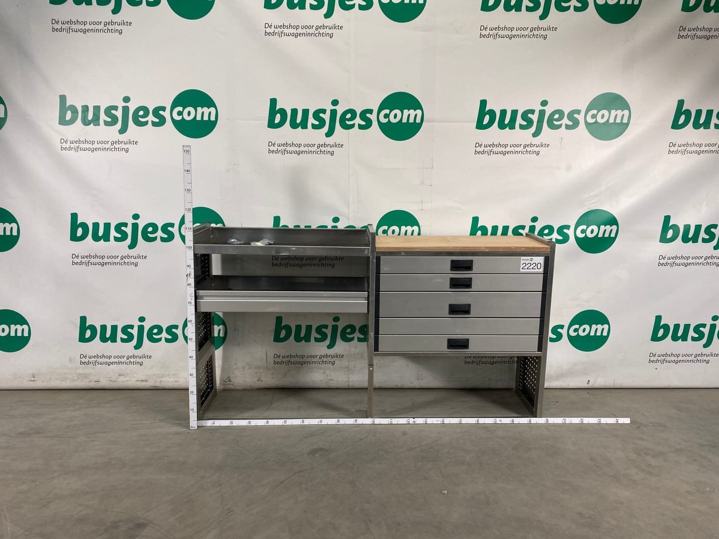 Aluca aluminium bedrijfswageninrichting gebruikt (nr 2220)