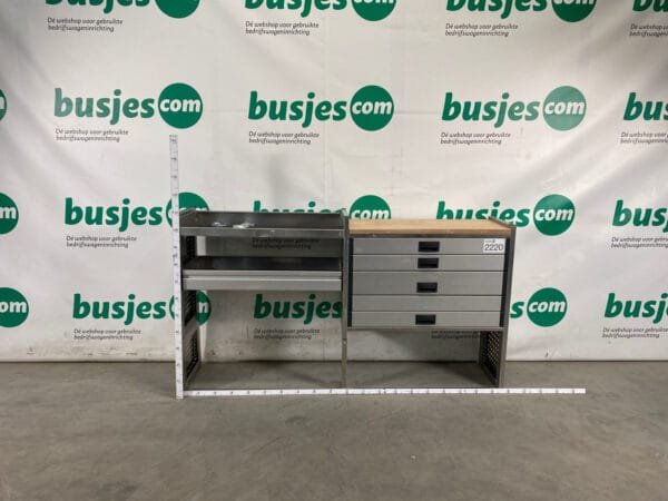 Aluca aluminium bedrijfswageninrichting gebruikt (nr 2220)