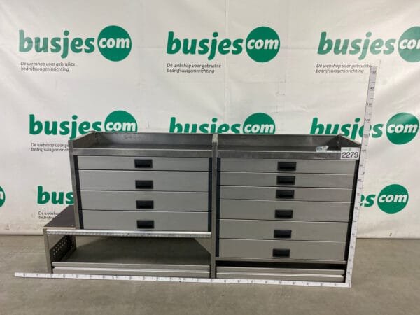 Aluca aluminium bedrijfswageninrichting gebruikt (nr 2279)