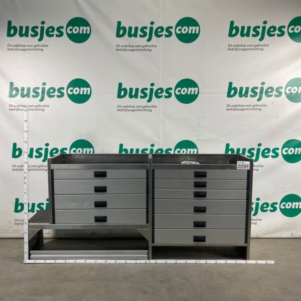 Aluca aluminium bedrijfswageninrichting gebruikt (nr 2291)