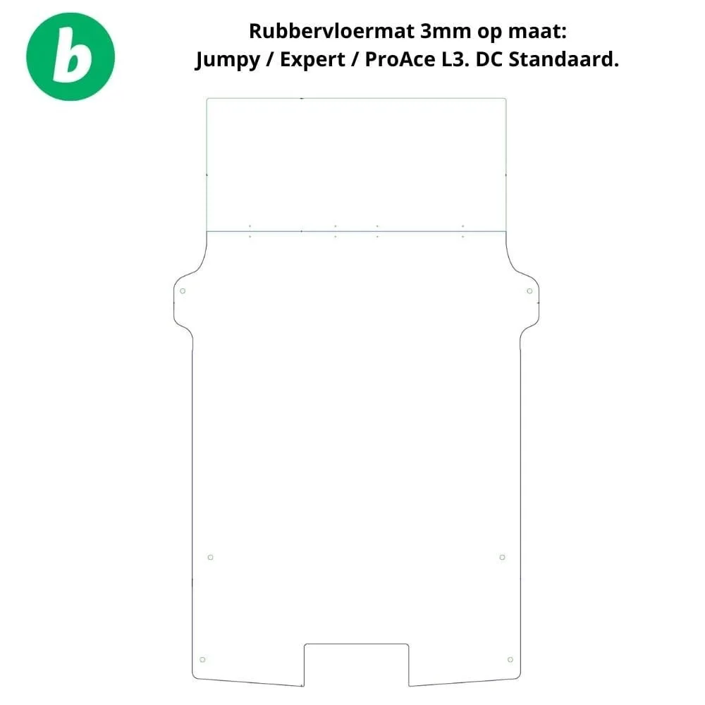 Rubbervloermat 3mm Cobra – Jumpy / Expert / ProAce L3 DC Standaard - Afbeelding 3